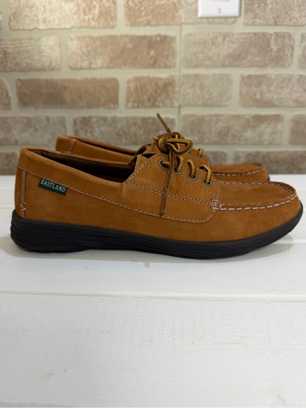 Eastland Castine Leather Boat Shoes Women’s Size 8M Brown Lace-Up Comfort